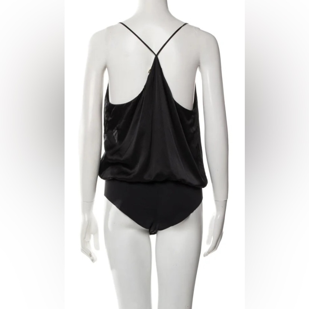 L’Agence Silk Plunge Neck Bodysuit in Black, Size Large. 🖤 - Picture 3 of 9